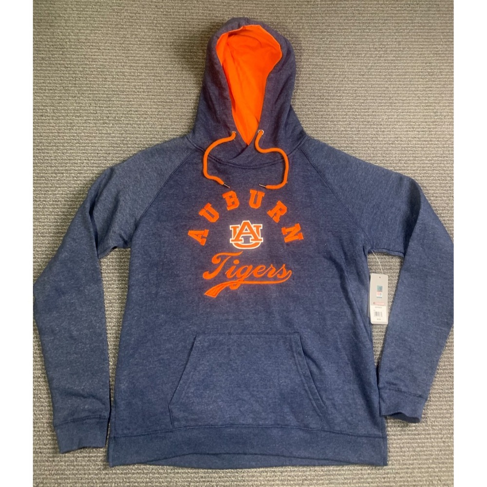 Auburn Tigers Women’s Colosseum Hooded Pullover Sweatshirt Size L Navy/Orange